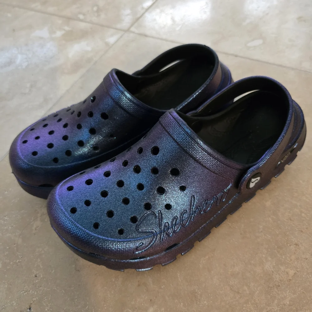 Skechers Foamies Arch Fit Footsteps - Pixie Dust Clogs in Black Pearl SZ 6 - Picture 1 of 7